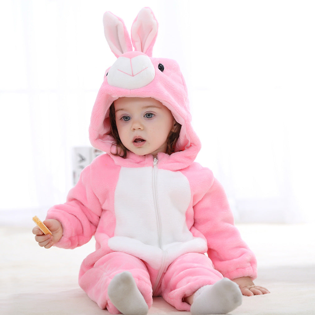 Unisex Toddler Animal Fleece Romper 1-3 Years