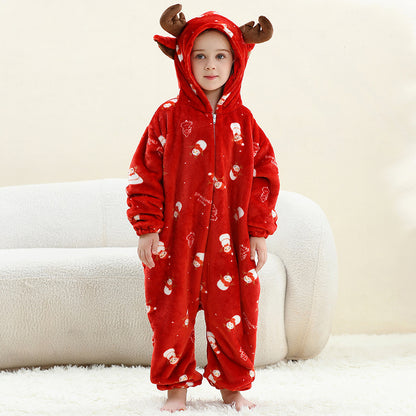 Unisex Animal-Print Fleece Onesie 4-12 Years