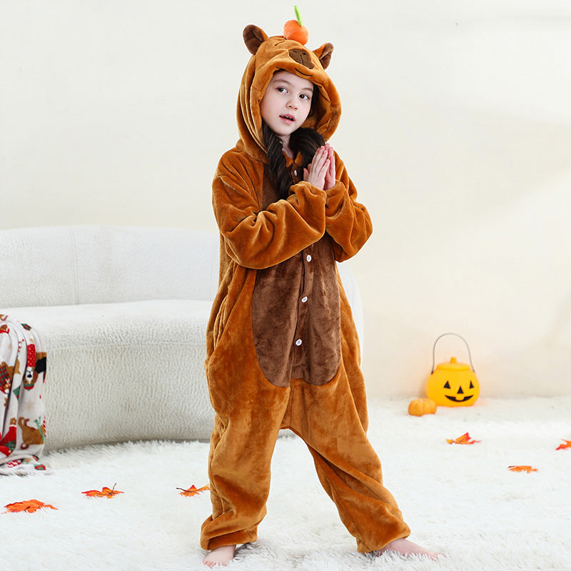 Unisex Animal-Print Fleece Onesie 4-12 Years