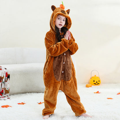 Unisex Animal-Print Fleece Onesie 4-12 Years