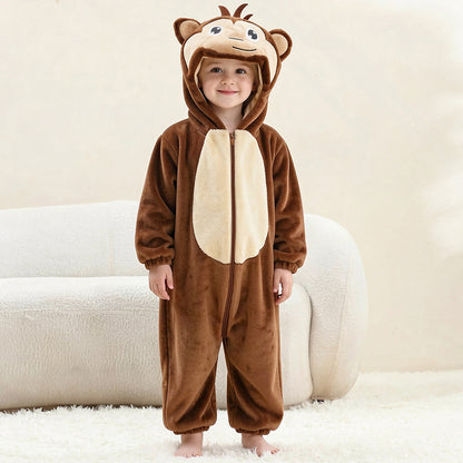 Unisex Animal-Print Fleece Onesie 4-12 Years
