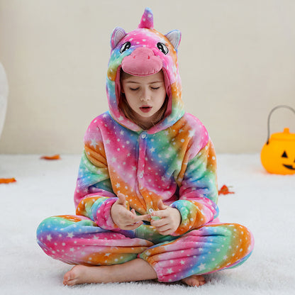 Unisex Animal-Print Fleece Onesie 4-12 Years