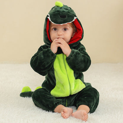 Unisex Baby Dinosaur Fleece Romper 1-3 Years