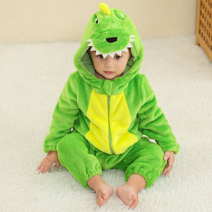 Unisex Baby Dinosaur Fleece Romper 1-3 Years