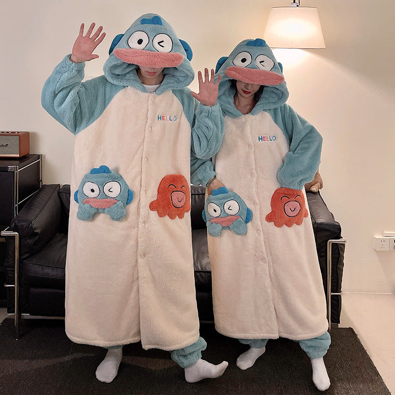Unisex Adults 3D Character Plush Pajama Set