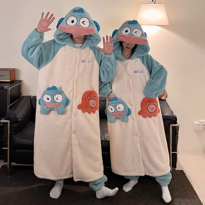 Unisex Adults 3D Character Plush Pajama Set