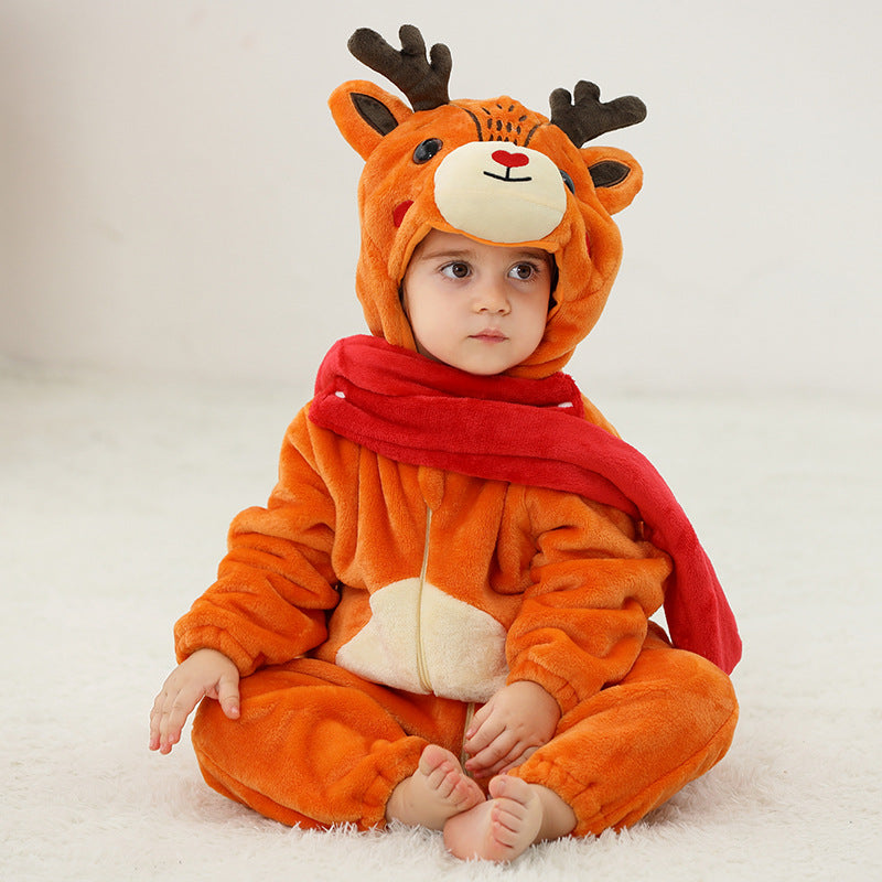 Unisex Toddler Animal Fleece Romper 1-3 Years