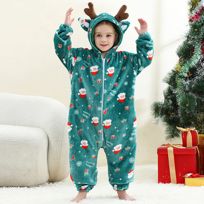 Unisex Animal-Print Fleece Onesie 4-12 Years