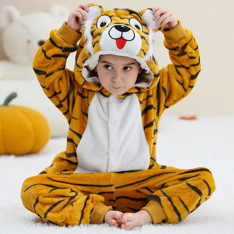 Unisex Animal-Print Fleece Onesie 4-12 Years