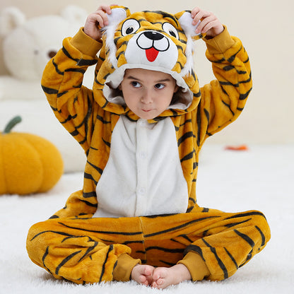 Unisex Animal-Print Fleece Onesie 4-12 Years