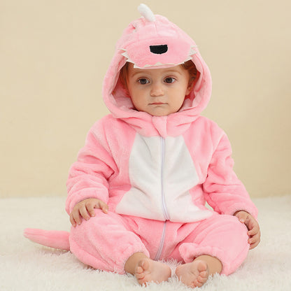 Unisex Baby Dinosaur Fleece Romper 1-3 Years