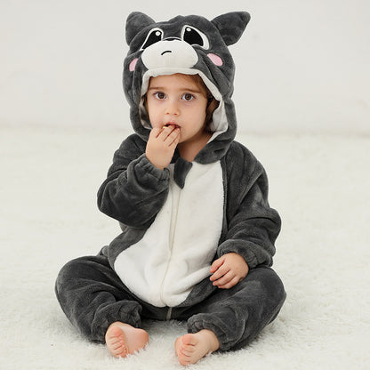 Unisex Toddler Animal Fleece Romper 1-3 Years