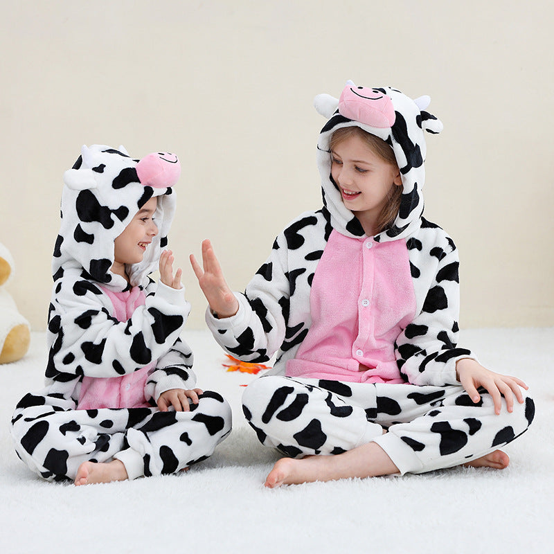Unisex Animal-Print Fleece Onesie 4-12 Years