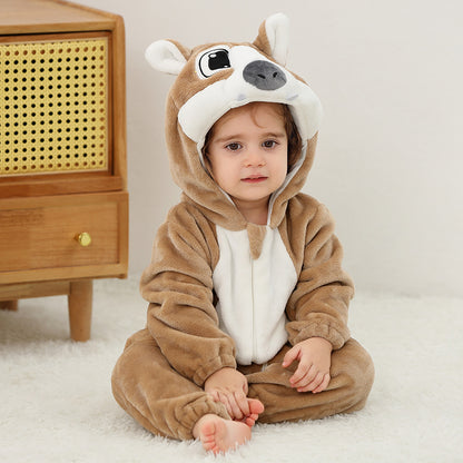 Unisex Toddler Animal Fleece Romper 1-3 Years