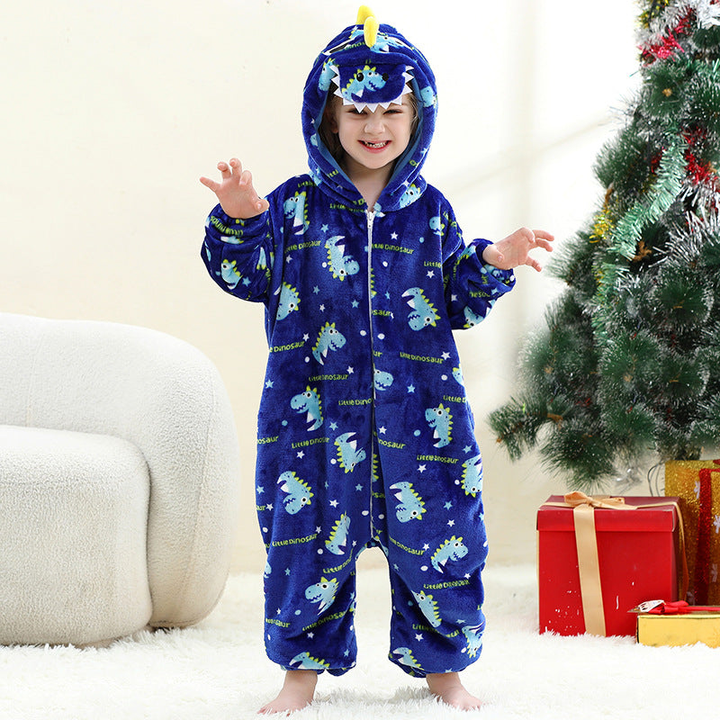 Unisex Animal-Print Fleece Onesie 4-12 Years
