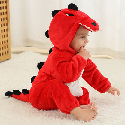 Unisex Baby Dinosaur Fleece Romper 1-3 Years