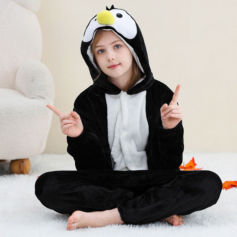 Unisex Animal-Print Fleece Onesie 4-12 Years