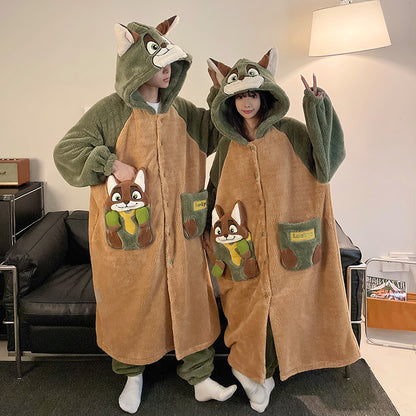 Unisex Adults 3D Character Plush Pajama Set
