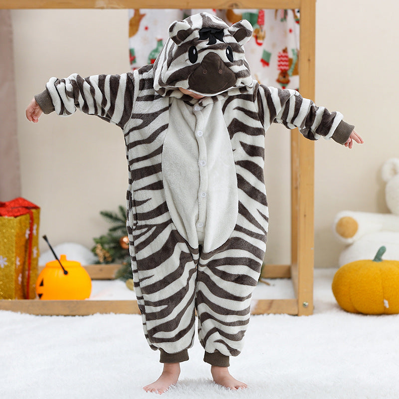 Unisex Animal-Print Fleece Onesie 4-12 Years