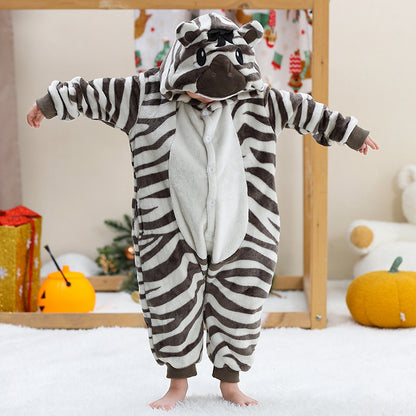Unisex Animal-Print Fleece Onesie 4-12 Years