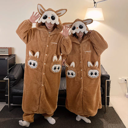 Unisex Adults 3D Character Plush Pajama Set