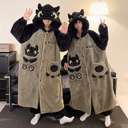 Unisex Adults 3D Character Plush Pajama Set