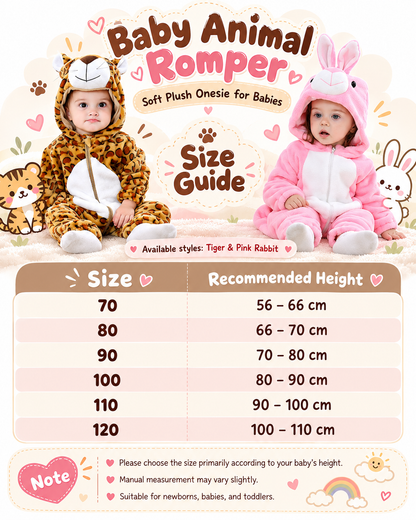 Unisex Toddler Animal Fleece Romper 1-3 Years